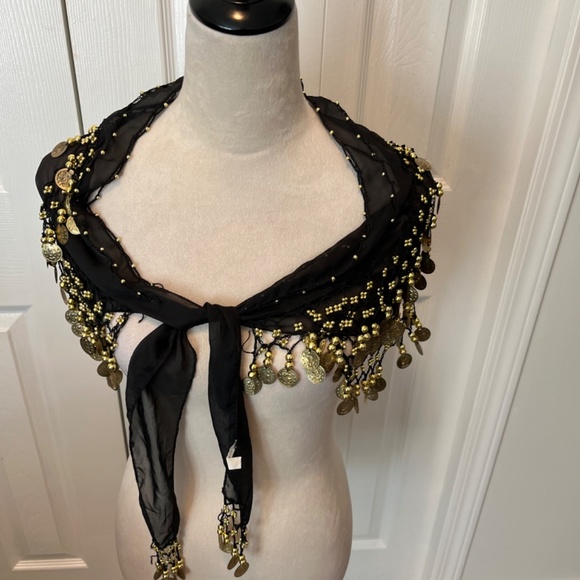 Women’s scarf with coins - Picture 7 of 9